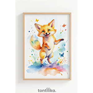 Sevimli Orman Dostları 3’lü Ahşap Çerçeveli Dekoratif Tablo Seti 50x70 cm