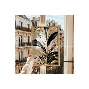 Doğal Yapraklar 3 Parçalı Ahşap Çerçeveli Tablo Seti-2 30x42 cm