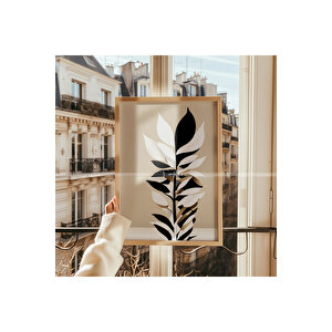 Doğal Yapraklar 3 Parçalı Ahşap Çerçeveli Tablo Seti-2 30x42 cm