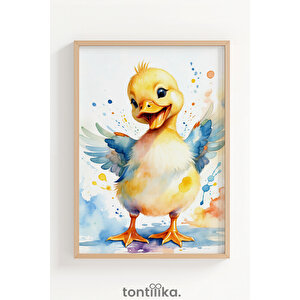 Sevimli Orman Dostları 3’lü Ahşap Çerçeveli Dekoratif Tablo Seti 21x30 cm