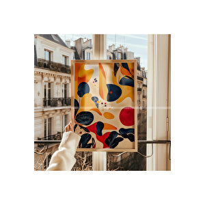 Renkli Yapraklar 3 Parçalı Ahşap Çerçeveli Tablo Seti 21x30 cm