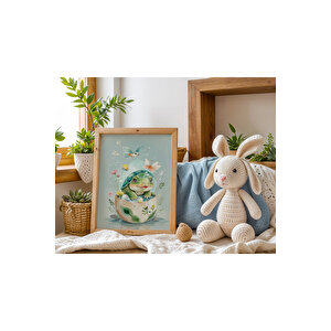 Bebek Ve Çocuk Odası Sevimli Yavru Hayvanlar Ahşap Çerçeveli 3'lü Tablo Seti