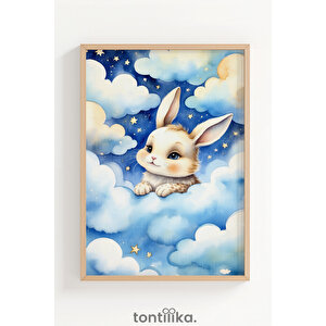 Gökyüzü Dostları 3’lü Ahşap Çerçeveli Dekoratif Tablo Seti 50x70 cm