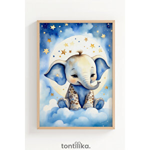 Gökyüzü Dostları 3’lü Ahşap Çerçeveli Dekoratif Tablo Seti