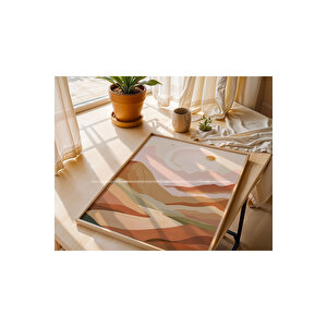 Bohem Dağ Manzarası 3 Parçalı Ahşap Tablo Seti-2 21x30 cm