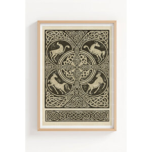 Kelt Sanatı 3 Parçalı Ahşap Çerçeveli Tablo Seti 21x30 cm