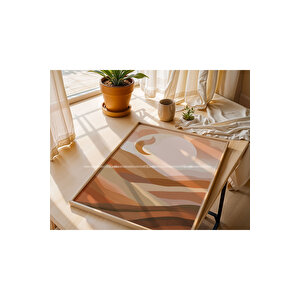 Bohem Dağ Manzarası 3 Parçalı Ahşap Tablo Seti-2 30x42 cm