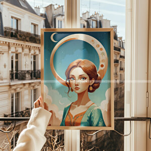 Çöl Temalı Sanatsal 3'lü Ahşap Çerçeveli Tablo Seti-30x42 30x42 cm