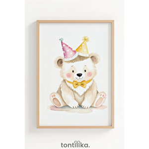 Parti Arkadaşları  3’lü Ahşap Çerçeveli Dekoratif Tablo Seti 21x30 cm