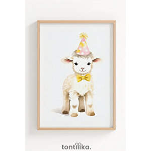 Parti Arkadaşları  3’lü Ahşap Çerçeveli Dekoratif Tablo Seti 21x30 cm