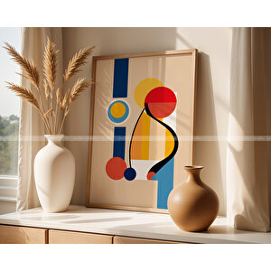 Tontilika Soyut Sanat 3 Parçalı Ahşap Çerçeveli Tablo Seti - Modern Minimalist Tasarım