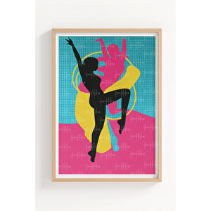 Dans Ve Hareket 3 Parçalı Ahşap Çerçeveli Tablo Seti 21x30 cm