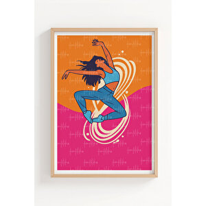 Dans Ve Hareket 3 Parçalı Ahşap Çerçeveli Tablo Seti 21x30 cm