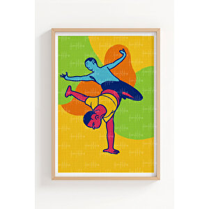 Dans Ve Hareket 3 Parçalı Ahşap Çerçeveli Tablo Seti