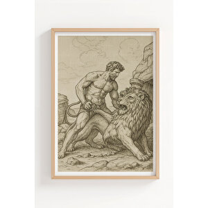 Antik Yunan Mitolojisi 3’lü Ahşap Çerçeveli Tablo Seti - Venüs, Herkül Ve Savaşçı 50x70 cm