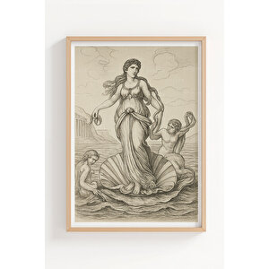 Antik Yunan Mitolojisi 3’lü Ahşap Çerçeveli Tablo Seti - Venüs, Herkül Ve Savaşçı 50x70 cm