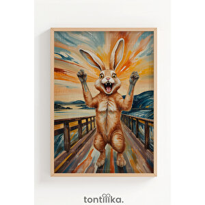 Neşeli Hayvanlar 3 Parçalı Ahşap Çerçeveli Tablo Seti 21x30 cm