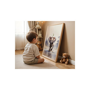 Bebek Ve Çocuk Odası Su Hayvanları Tema Ahşap Çerçeveli 3'lü Tablo Seti 21x30 cm