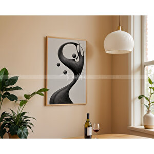 Soyut Siyah-beyaz 3'lü Modern Tablo Seti 50x70 cm