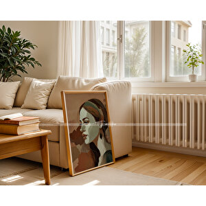 Modern Portre Temalı Ahşap Çerçeveli 3'lü Tablo Seti