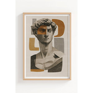 Rönesans Sanatı Modern İllüstrasyon 3’lü Ahşap Çerçeveli Tablo Seti 50x70 cm