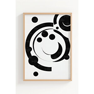 Minimalist Kuş Ve Soyut İnsan 3 Parçalı Ahşap Çerçeveli Tablo Seti 21x30 cm