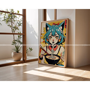 Pop Art Anime Tarzı 3'lü Ahşap Çerçeveli Tablo Seti 21x30