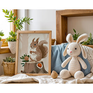 Orman Hayvanları 3’lü 1. Kalite Ahşap Çerçeveli Tablo Seti – Çocuk Odası Dekoru 21x30 cm