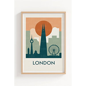 Paris New York Londra 3’lü Ahşap Çerçeveli Tablo Seti - Modern Duvar Dekoru