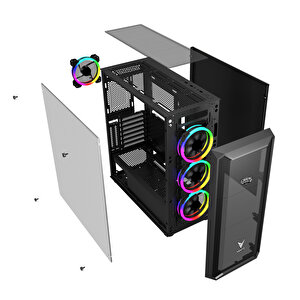 Gamers Arena Vento Vg16al Mesh Fsp 650w 80+ Hyper Pro 4x120mm Rgb Fan E-atx Gaming Kasa
