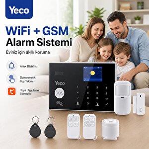 Yeco Sas-10 Premium Akıllı Alarm Sistemi, Wifi, Gsm/4g, Tuya Uyumlu, Mobil Kontrollü