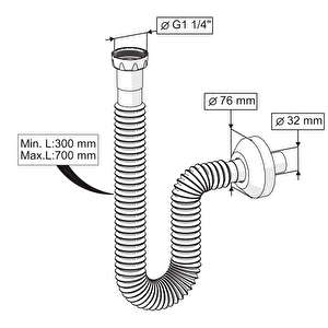 Suera Magic Pipe Körüklü Gider Borusu + Elixir Pop-up Set (parlak Beyaz - Taşma Deliksiz)
