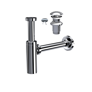 Suera Moon Ayarlanabilir Lavabo Sifonu + Elixir Pop-up Set (krom - Taşma Delikli)