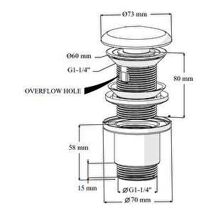 Suera Moon Ayarlanabilir Lavabo Sifonu + Elixir Pop-up Set (krom - Taşma Delikli)
