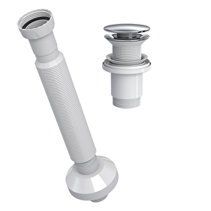 Suera Magic Pipe Körüklü Gider Borusu + Felix Pop-up Set (paslanmaz - Taşma Deliksiz)