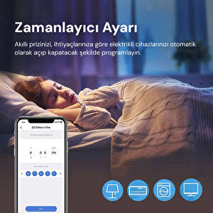 Yeco Sp-16 Akıllı Priz, Wi-fi Uyumlu, Telefonla Kontrol, 16a Akım Koruma, Enerji İzleme, 2 Adet