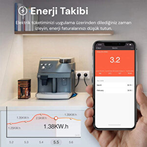 Yeco Sp-16 Akıllı Priz, Wi-fi Uyumlu, Telefonla Kontrol, 16a Akım Koruma, Enerji İzleme, 2 Adet