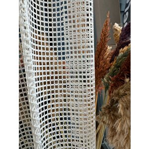 Aura Ekru File Tül 1x3 Sık Pile 160x260 cm