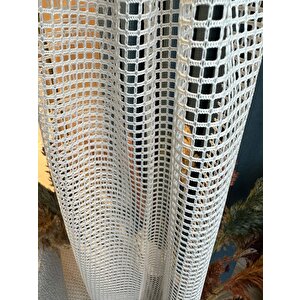 Aura Ekru File Tül 1x3 Sık Pile 160x260 cm