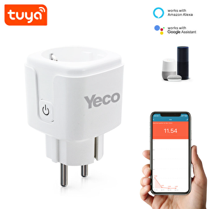 Yeco Sp-16 Akıllı Priz, Wi-fi Uyumlu, Telefonla Kontrol, 16a Akım Koruma, Enerji İzleme