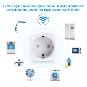 Yeco Sp-16 Akıllı Priz, Wi-fi Uyumlu, Telefonla Kontrol, 16a Akım Koruma, Enerji İzleme