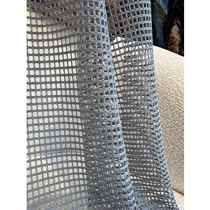 Aura Koyu Gri File Tül 1x3 Sık Pile 320x220 cm