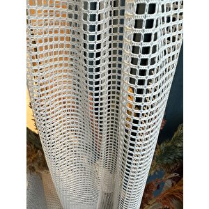 Aura Ekru File Tül 1x3 Sık Pile 360x200 cm