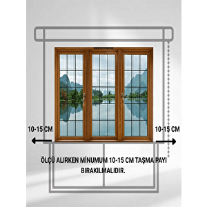 Katlamalı Tül Perde –  Yaprak Desenli Mekanizmalı Perde 120x260 cm