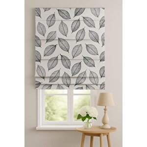 Katlamalı Tül Perde –  Yaprak Desenli Mekanizmalı Perde 140x260 cm