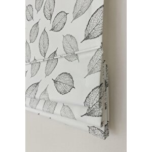 Katlamalı Tül Perde –  Yaprak Desenli Mekanizmalı Perde 140x260 cm