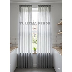 Aura Koyu Gri File Tül 1x3 Sık Pile