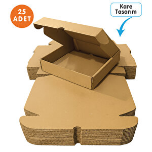 17x17x4 Cm Kraft Kilitli Karton Kutu 25 Adet | E-ticaret Gönderi, Hediye Ve Ürün Kutusu
