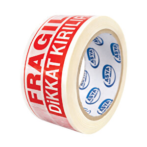 45x100 Dikkat Kırılır Koli Bandı | Hotmelt Paketleme Uyarı Bandı