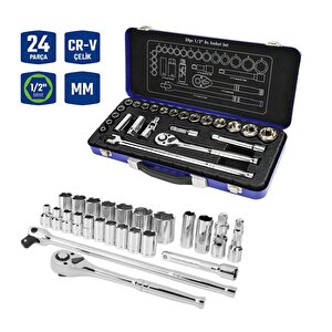 Wp202564 1/2'’ Cr-v 24 Parça Metrik Ağır Hizmet Lokma Takımı
